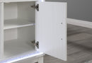 LILY WHITE ENTERTAINMENT UNIT 72 W/ LED, SPEAKERS, CRYSTAL INSERTS