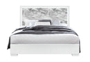 NAOMI SILVER MARBLE KING BED WITH LED