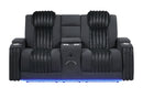 U8000 BLACK PWR CONSOLE REC LOVESEAT W/PHR, LED AND SPEAKER