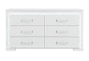 NAOMI SILVER MARBLE DRESSER WITH LED