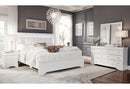 POMPEI METALLIIC WHITE KING BED WITH LED