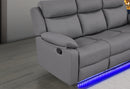 U6026 GREY PU 46A REC SOFA/CONSOLE REC LOVESEAT/GLIDER RECLINER