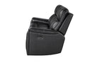 U8880 BLACK LEATHER POWER RECLINING SOFA