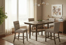 D4355 BROWN BAR TABLE WITH 4 BAR STOOLS