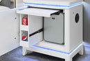 ALINA WHITE NIGHTSTAND WITH COOLER, LED, SPEAKER AND USB