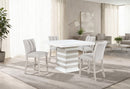 D2507 BAR TABLE WITH 4 D06 BAR STOOLS BEIGE