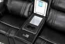 U8880 BLACK LEATHER PWR REC SOFA/PWR CONSOLE REC LOVESEAT/PWR RECLINER