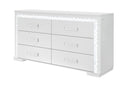 NAOMI SILVER MARBLE DRESSER WITH LED