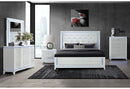 ALINA WHITE FULL BED GROUP WITH LED, COOLER, SPEAKER AND USB