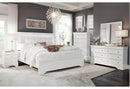POMPEI METALLIC WHITE FULL BED GROUP WITH LED