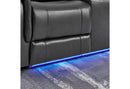 U8879 CHARCOAL PWR REC SOFA/PWR CON REC LOVESEAT/PWR REC W/LED & GL SS