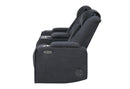 U8000 BLACK PWR CONSOLE REC LOVESEAT W/PHR, LED AND SPEAKER