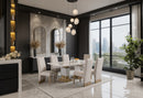 D12 DINING TABLE NATURAL+ 8 D12 DINING CHAIR BEIGE NATURAL