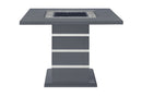 MONACO DARK GREY BAR TABLE AND 8 MONACO DARK GREY BAR STOOLS